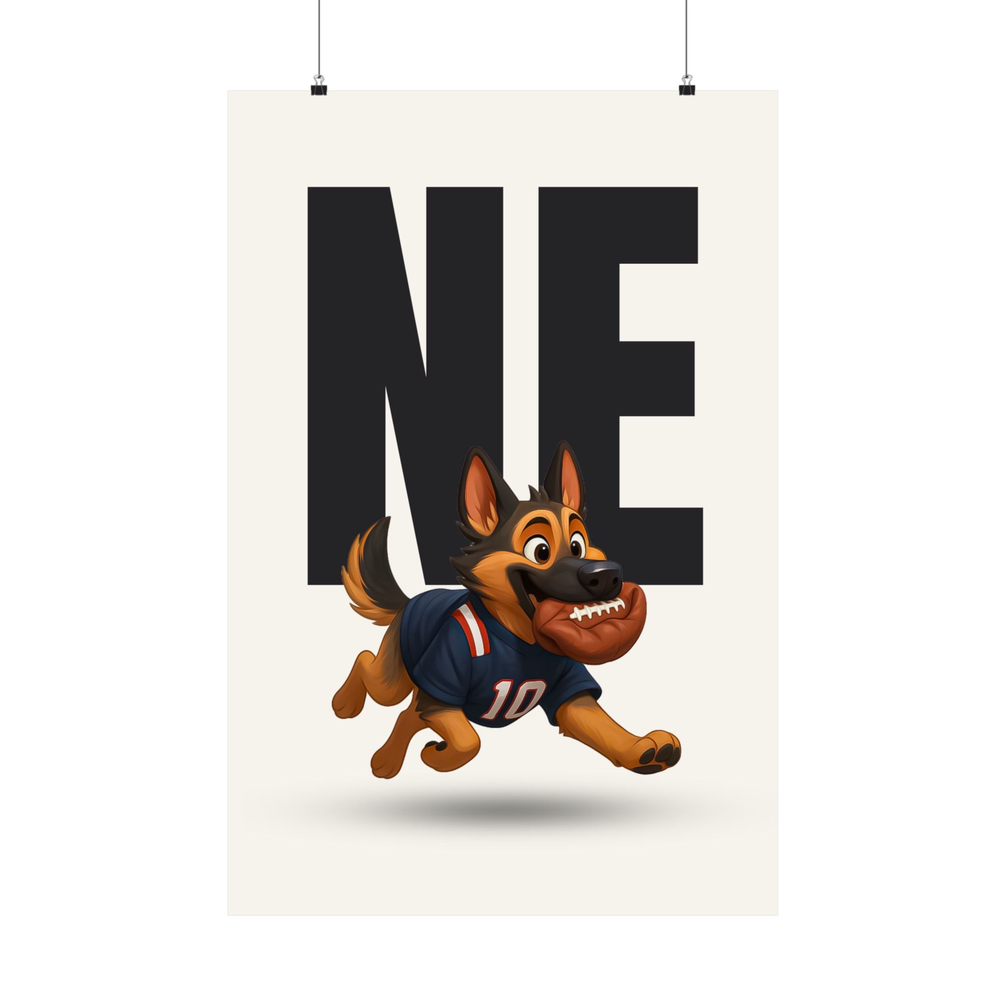 New England Football Playful  Fan Art Matte Vertical Poster