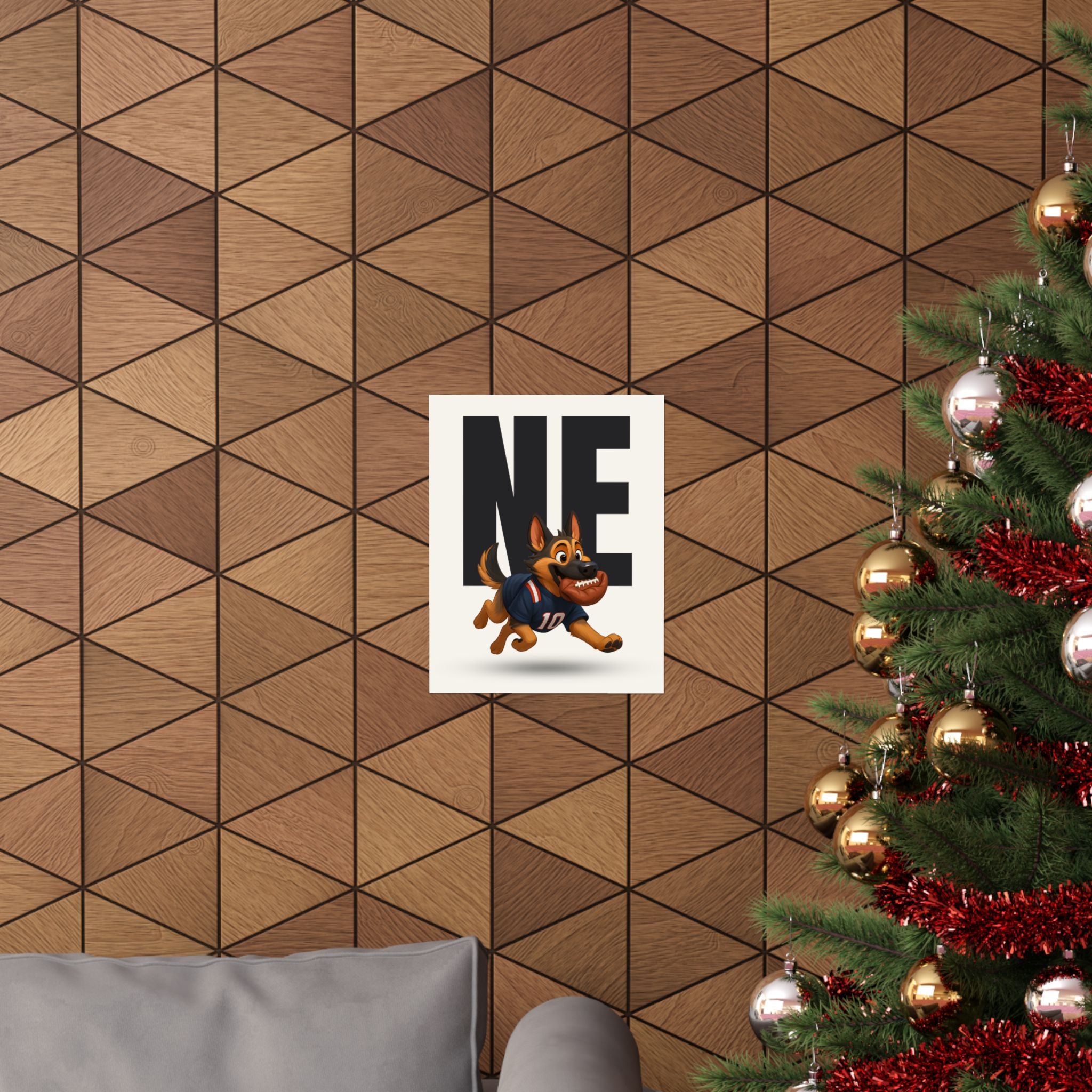 New England Football Playful  Fan Art Matte Vertical Poster