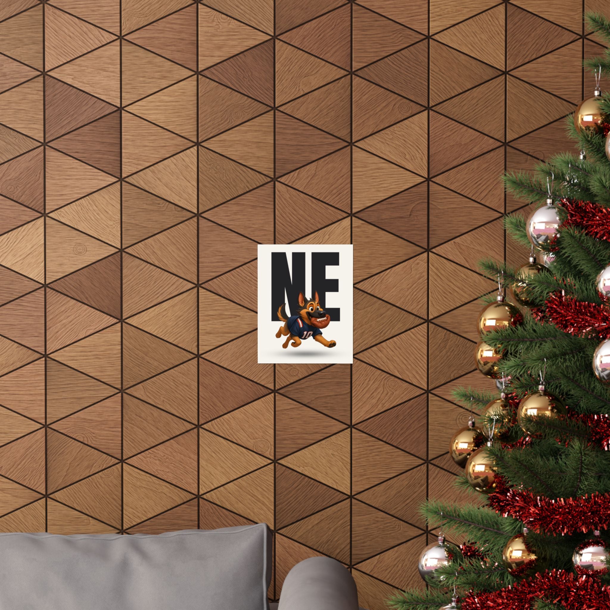 New England Football Playful  Fan Art Matte Vertical Poster