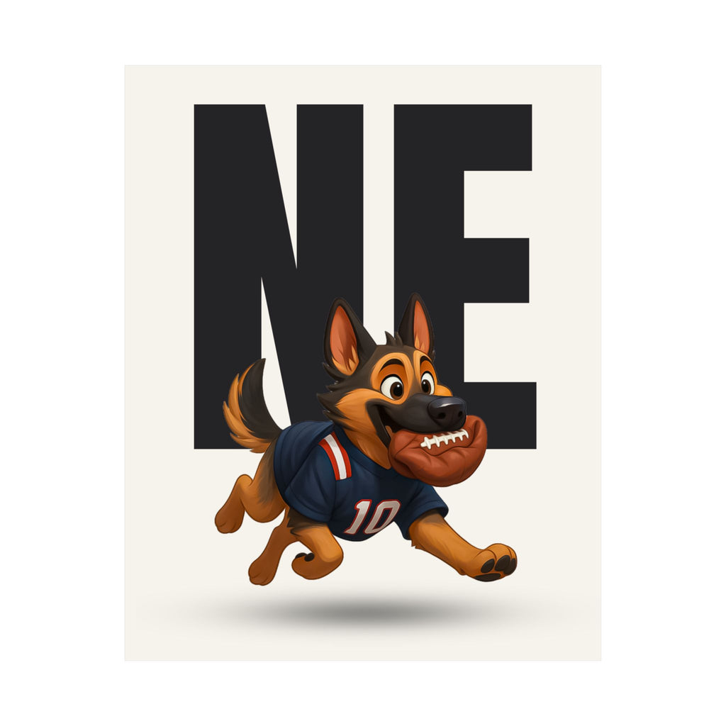 New England Football Playful  Fan Art Matte Vertical Poster