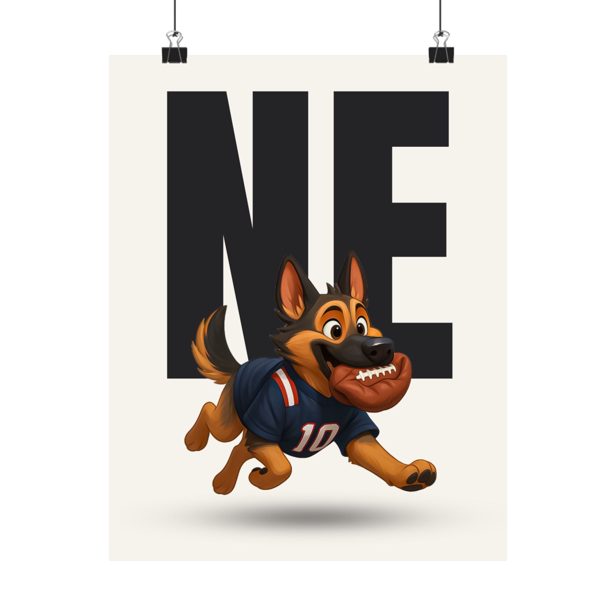 New England Football Playful  Fan Art Matte Vertical Poster